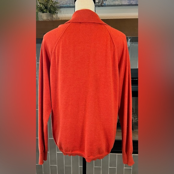 Eddie Bauer Women's Cashmere Turtleneck Button Collar Orange large - Picture 2 of 3